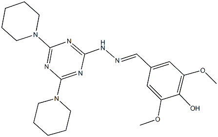 4-hydroxy-3,5-dimethoxybenzaldehyde [4,6-di(1-piperidinyl)-1,3,5-triazin-2-yl]hydrazone 结构式