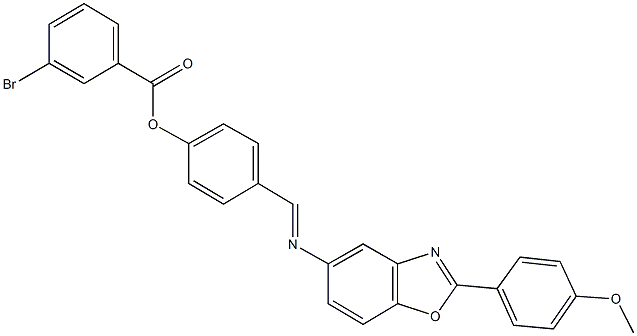 4-({[2-(4-methoxyphenyl)-1,3-benzoxazol-5-yl]imino}methyl)phenyl 3-bromobenzoate 结构式