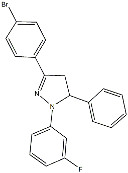 3-(4-bromophenyl)-1-(3-fluorophenyl)-5-phenyl-4,5-dihydro-1H-pyrazole 结构式