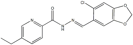 N'-[(6-chloro-1,3-benzodioxol-5-yl)methylene]-5-ethyl-2-pyridinecarbohydrazide 结构式