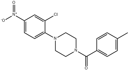 1-{2-chloro-4-nitrophenyl}-4-(4-methylbenzoyl)piperazine 结构式
