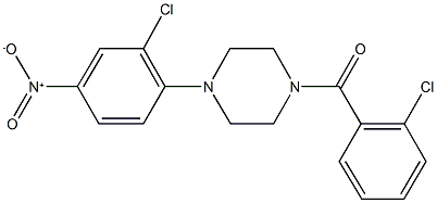 1-(2-chlorobenzoyl)-4-{2-chloro-4-nitrophenyl}piperazine 结构式