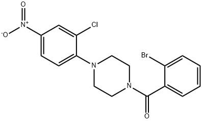 1-(2-bromobenzoyl)-4-{2-chloro-4-nitrophenyl}piperazine 结构式