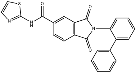 2-[1,1'-biphenyl]-2-yl-1,3-dioxo-N-(1,3-thiazol-2-yl)-5-isoindolinecarboxamide 结构式