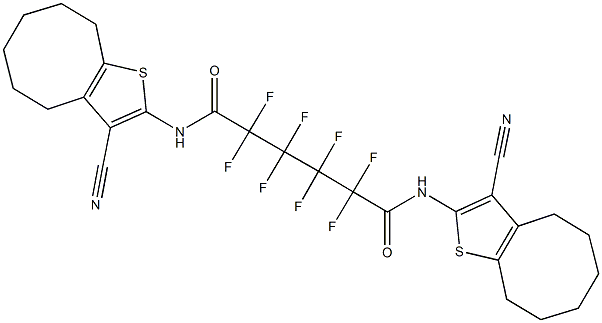 N~1~,N~6~-bis(3-cyano-4,5,6,7,8,9-hexahydrocycloocta[b]thien-2-yl)-2,2,3,3,4,4,5,5-octafluorohexanediamide 结构式