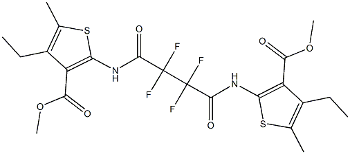 methyl 4-ethyl-2-[(4-{[4-ethyl-3-(methoxycarbonyl)-5-methyl-2-thienyl]amino}-2,2,3,3-tetrafluoro-4-oxobutanoyl)amino]-5-methyl-3-thiophenecarboxylate 结构式