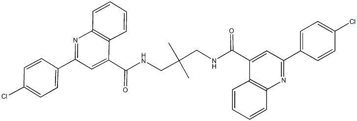 2-(4-chlorophenyl)-N-[3-({[2-(4-chlorophenyl)-4-quinolinyl]carbonyl}amino)-2,2-dimethylpropyl]-4-quinolinecarboxamide 结构式