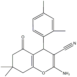 2-amino-4-(2,4-dimethylphenyl)-7,7-dimethyl-5-oxo-5,6,7,8-tetrahydro-4H-chromene-3-carbonitrile 结构式