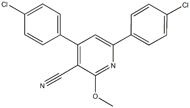 4,6-bis(4-chlorophenyl)-2-methoxynicotinonitrile 结构式