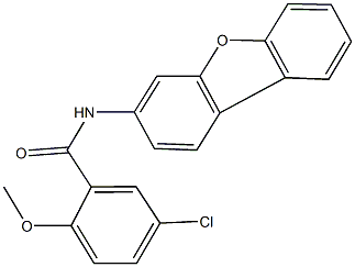 5-chloro-N-dibenzo[b,d]furan-3-yl-2-methoxybenzamide 结构式