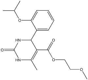 2-methoxyethyl 4-(2-isopropoxyphenyl)-6-methyl-2-oxo-1,2,3,4-tetrahydro-5-pyrimidinecarboxylate 结构式