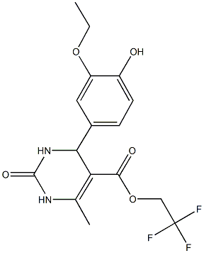 2,2,2-trifluoroethyl 4-(3-ethoxy-4-hydroxyphenyl)-6-methyl-2-oxo-1,2,3,4-tetrahydro-5-pyrimidinecarboxylate 结构式