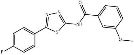 N-[5-(4-fluorophenyl)-1,3,4-thiadiazol-2-yl]-3-methoxybenzamide 结构式