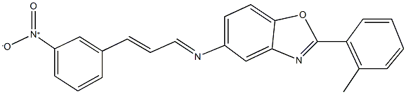 5-[(3-{3-nitrophenyl}-2-propenylidene)amino]-2-(2-methylphenyl)-1,3-benzoxazole 结构式
