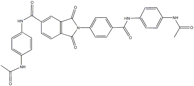 N-[4-(acetylamino)phenyl]-2-[4-({[4-(acetylamino)phenyl]amino}carbonyl)phenyl]-1,3-dioxo-2,3-dihydro-1H-isoindole-5-carboxamide 结构式