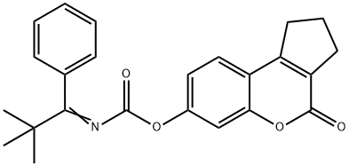 4-oxo-1,2,3,4-tetrahydrocyclopenta[c]chromen-7-yl 2,2-dimethyl-1-phenylpropylidenecarbamate 结构式