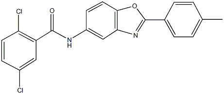 2,5-dichloro-N-[2-(4-methylphenyl)-1,3-benzoxazol-5-yl]benzamide 结构式