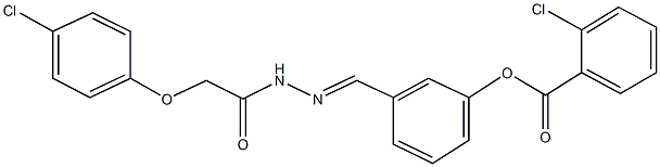 3-{2-[(4-chlorophenoxy)acetyl]carbohydrazonoyl}phenyl 2-chlorobenzoate 结构式