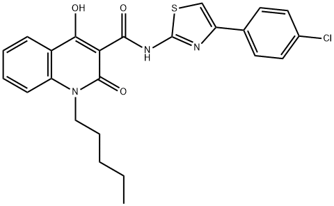 N-[4-(4-chlorophenyl)-1,3-thiazol-2-yl]-4-hydroxy-2-oxo-1-pentyl-1,2-dihydro-3-quinolinecarboxamide 结构式