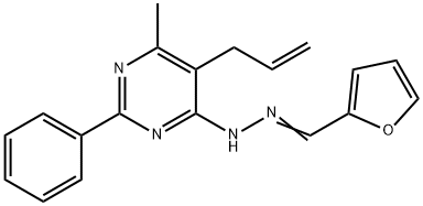 2-furaldehyde (5-allyl-6-methyl-2-phenyl-4-pyrimidinyl)hydrazone 结构式