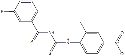 N-(3-fluorobenzoyl)-N'-{4-nitro-2-methylphenyl}thiourea 结构式