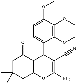 2-amino-7,7-dimethyl-5-oxo-4-(2,3,4-trimethoxyphenyl)-5,6,7,8-tetrahydro-4H-chromene-3-carbonitrile 结构式