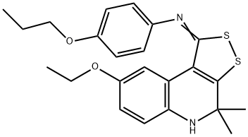 N-(8-ethoxy-4,4-dimethyl-4,5-dihydro-1H-[1,2]dithiolo[3,4-c]quinolin-1-ylidene)-N-(4-propoxyphenyl)amine 结构式