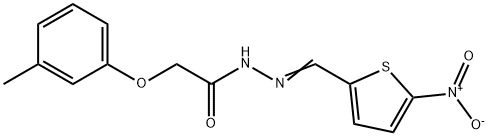 N'-({5-nitro-2-thienyl}methylene)-2-(3-methylphenoxy)acetohydrazide 结构式