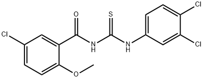 N-(5-chloro-2-methoxybenzoyl)-N'-(3,4-dichlorophenyl)thiourea 结构式