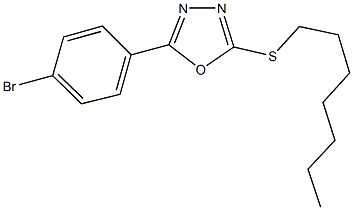 2-(4-bromophenyl)-5-(heptylsulfanyl)-1,3,4-oxadiazole 结构式