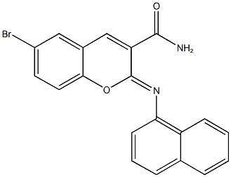 6-bromo-2-(1-naphthylimino)-2H-chromene-3-carboxamide 结构式