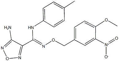 4-amino-N'-({3-nitro-4-methoxybenzyl}oxy)-N-(4-methylphenyl)-1,2,5-oxadiazole-3-carboximidamide 结构式