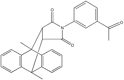 17-(3-acetylphenyl)-1,8-dimethyl-17-azapentacyclo[6.6.5.0~2,7~.0~9,14~.0~15,19~]nonadeca-2,4,6,9,11,13-hexaene-16,18-dione 结构式