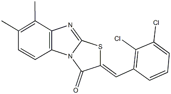 2-(2,3-dichlorobenzylidene)-7,8-dimethyl[1,3]thiazolo[3,2-a]benzimidazol-3(2H)-one 结构式