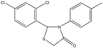 2-(2,4-dichlorophenyl)-3-(4-methylphenyl)-1,3-thiazolidin-4-one 结构式