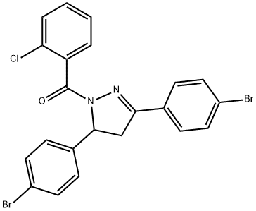3,5-bis(4-bromophenyl)-1-[(2-chlorophenyl)carbonyl]-4,5-dihydro-1H-pyrazole 结构式