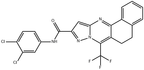 N-(3,4-dichlorophenyl)-7-(trifluoromethyl)-5,6-dihydrobenzo[h]pyrazolo[5,1-b]quinazoline-10-carboxamide 结构式