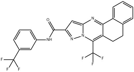7-(trifluoromethyl)-N-[3-(trifluoromethyl)phenyl]-5,6-dihydrobenzo[h]pyrazolo[5,1-b]quinazoline-10-carboxamide 结构式
