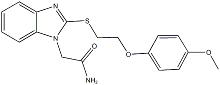 2-(2-{[2-(4-methoxyphenoxy)ethyl]sulfanyl}-1H-benzimidazol-1-yl)acetamide 结构式