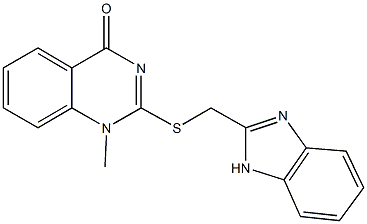 2-[(1H-benzimidazol-2-ylmethyl)sulfanyl]-1-methyl-4(1H)-quinazolinone 结构式