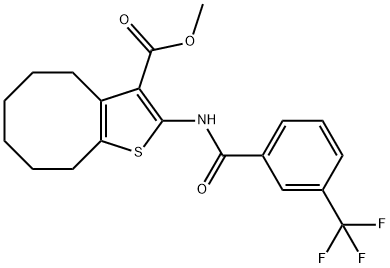 methyl 2-{[3-(trifluoromethyl)benzoyl]amino}-4,5,6,7,8,9-hexahydrocycloocta[b]thiophene-3-carboxylate 结构式