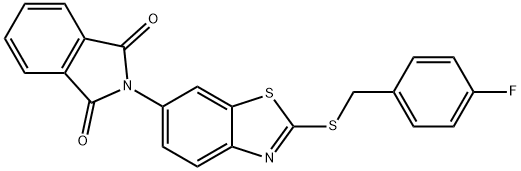 2-{2-[(4-fluorobenzyl)sulfanyl]-1,3-benzothiazol-6-yl}-1H-isoindole-1,3(2H)-dione 结构式