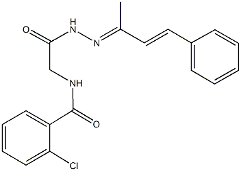 2-chloro-N-{2-[2-(1-methyl-3-phenyl-2-propenylidene)hydrazino]-2-oxoethyl}benzamide 结构式