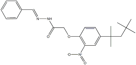 N'-benzylidene-2-[2-nitro-4-(1,1,3,3-tetramethylbutyl)phenoxy]acetohydrazide 结构式