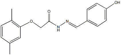 2-(2,5-dimethylphenoxy)-N'-(4-hydroxybenzylidene)acetohydrazide 结构式