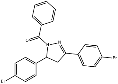 1-benzoyl-3,5-bis(4-bromophenyl)-4,5-dihydro-1H-pyrazole 结构式
