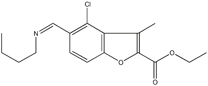 ethyl 5-[(butylimino)methyl]-4-chloro-3-methyl-1-benzofuran-2-carboxylate 结构式