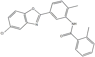 N-[5-(5-chloro-1,3-benzoxazol-2-yl)-2-methylphenyl]-2-methylbenzamide 结构式