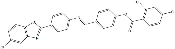 4-({[4-(5-chloro-1,3-benzoxazol-2-yl)phenyl]imino}methyl)phenyl 2,4-dichlorobenzoate 结构式