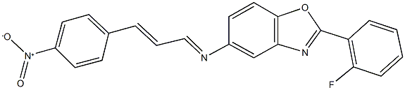 2-(2-fluorophenyl)-5-[(3-{4-nitrophenyl}-2-propenylidene)amino]-1,3-benzoxazole 结构式